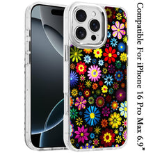 For iPhone 16 PRO MAX Case Cute In Mold Design Metallic Buttons + Tempered Glass