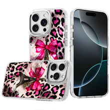 For iPhone 16 PRO MAX Case Cute In Mold Design Metallic Buttons + Tempered Glass