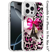 For iPhone 16 PRO MAX Case Cute In Mold Design Metallic Buttons + Tempered Glass