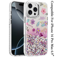 For iPhone 16 PRO MAX Case Cute In Mold Design Metallic Buttons + Tempered Glass