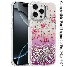 For iPhone 16 PRO MAX Case Cute In Mold Design Metallic Buttons + Tempered Glass