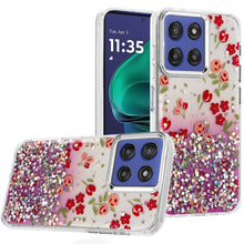 For Moto G Stylus 2025 Case Cute Design with Metallic Buttons + Tempered Glass
