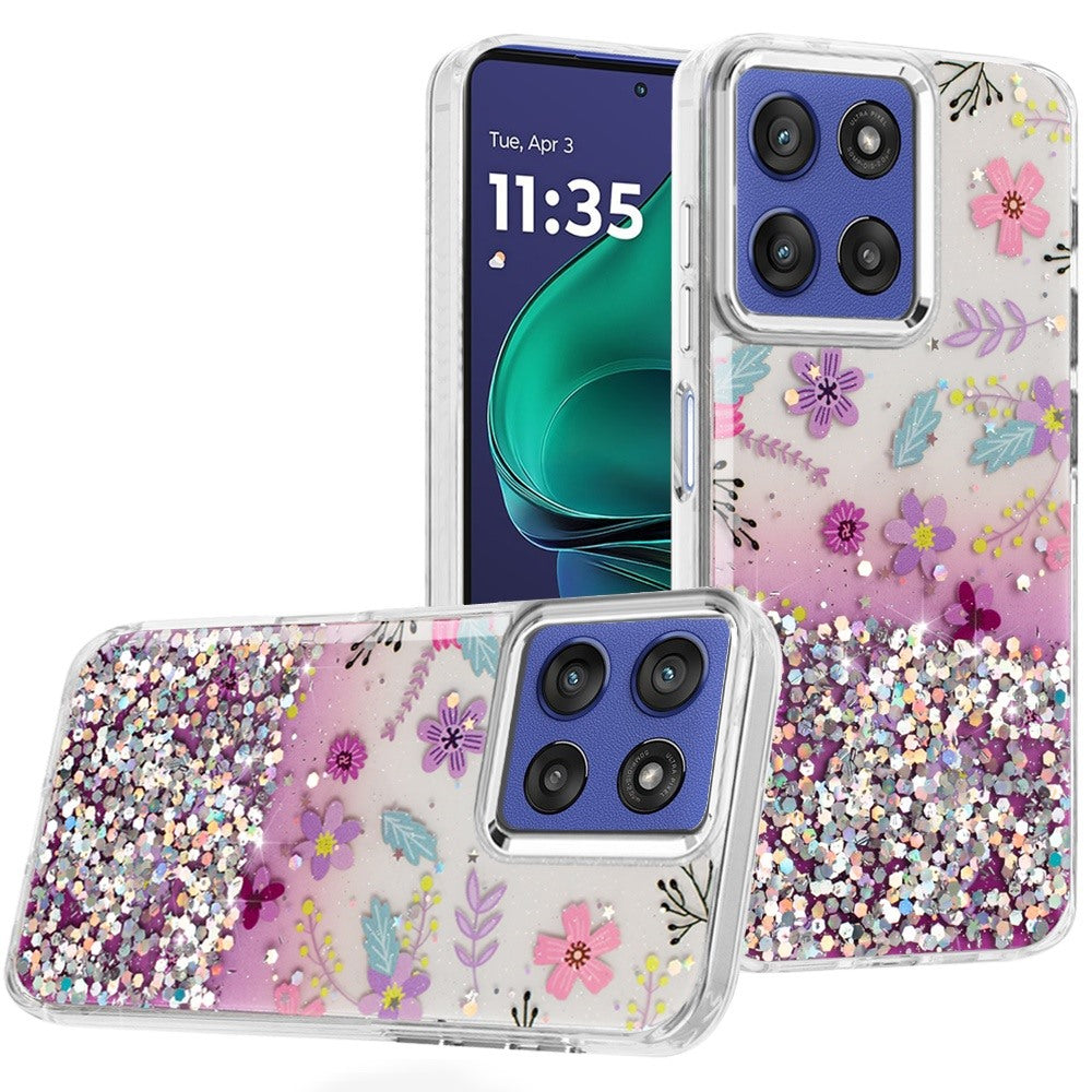 For Moto G Stylus 2025 Case Cute Design with Metallic Buttons + Tempered Glass