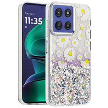 For Moto G Stylus 2025 Case Cute Design with Metallic Buttons + Tempered Glass
