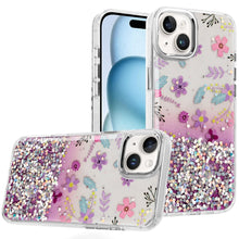 For iPhone 15 Case Cute In Mold Design w/ Metallic Buttons + 2 Tempered Glass