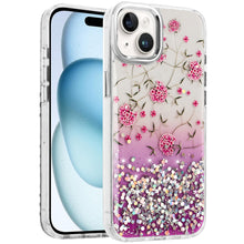 For iPhone 15 Case Cute In Mold Design w/ Metallic Buttons + 2 Tempered Glass