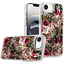 For iPhone 16e Case Cute In Mold Design with Metallic Buttons + Tempered Glass