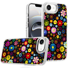 For iPhone 16e Case Cute In Mold Design with Metallic Buttons + Tempered Glass