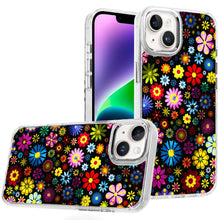 For iPhone 13/14 Case Cute In Mold Design w/ Metallic Buttons + Tempered Glass