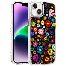 For iPhone 13/14 Case Cute In Mold Design w/ Metallic Buttons + Tempered Glass