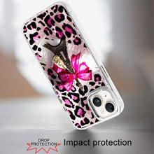 For iPhone 13/14 Case Cute In Mold Design w/ Metallic Buttons + Tempered Glass