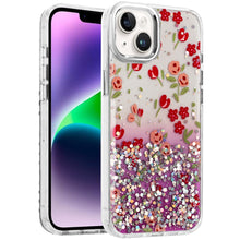 For iPhone 13/14 Case Cute In Mold Design w/ Metallic Buttons + Tempered Glass