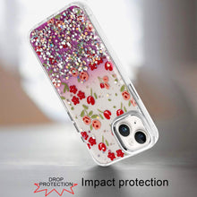 For iPhone 13/14 Case Cute In Mold Design w/ Metallic Buttons + Tempered Glass