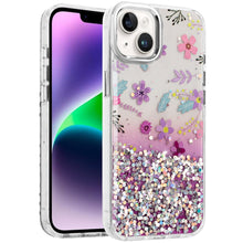 For iPhone 13/14 Case Cute In Mold Design w/ Metallic Buttons + Tempered Glass