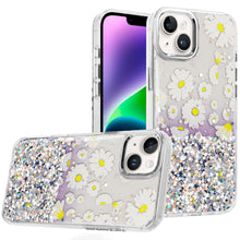 For iPhone 13/14 Case Cute In Mold Design w/ Metallic Buttons + Tempered Glass