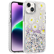 For iPhone 13/14 Case Cute In Mold Design w/ Metallic Buttons + Tempered Glass