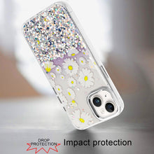 For iPhone 13/14 Case Cute In Mold Design w/ Metallic Buttons + Tempered Glass