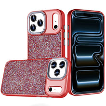 For iPhone 17 Pro Max Case Full Crystal Bling Metallic Buttons + Tempered Glass