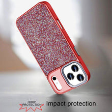 For iPhone 17 Pro Max Case Full Crystal Bling Metallic Buttons + Tempered Glass
