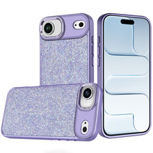 For iPhone Air Case Full Crystal Bling with Metallic Buttons + Tempered Glass