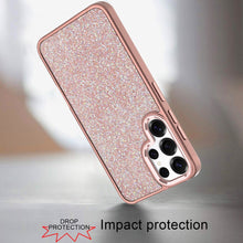 For Samsung S26 Ultra Case Full Crystal Bling Metallic Buttons + Tempered Glass