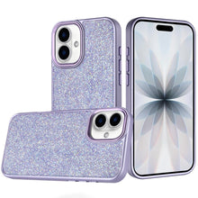 For iPhone 17 Case Full Crystal Bling with Metallic Buttons + Tempered Glass