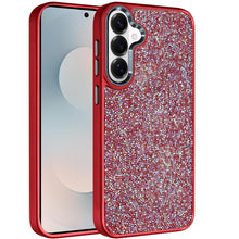 For Samsung S26 6.3" Case Full Crystal Bling Metallic Buttons + Tempered Glass