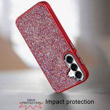 For Samsung S26 6.3" Case Full Crystal Bling Metallic Buttons + Tempered Glass