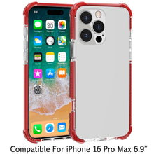 For iPhone 16 PRO MAX Case Acrylic Transparent ShockProof Cover + Tempered Glass