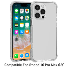 For iPhone 16 PRO MAX Case Acrylic Transparent ShockProof Cover + Tempered Glass