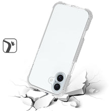 For iPhone 16 Plus 6.7in Case Acrylic Transparent ShockProof + Tempered Glass