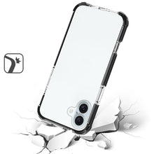 For iPhone 16 6.1inch Case Acrylic Transparent ShockProof Cover + Tempered Glass