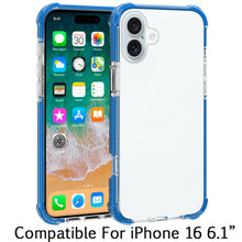 For iPhone 16 6.1inch Case Acrylic Transparent ShockProof Cover + Tempered Glass