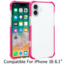 For iPhone 16 6.1inch Case Acrylic Transparent ShockProof Cover + Tempered Glass
