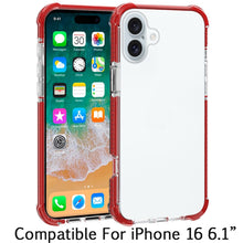 For iPhone 16 6.1inch Case Acrylic Transparent ShockProof Cover + Tempered Glass