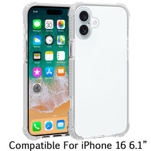 For iPhone 16 6.1inch Case Acrylic Transparent ShockProof Cover + Tempered Glass