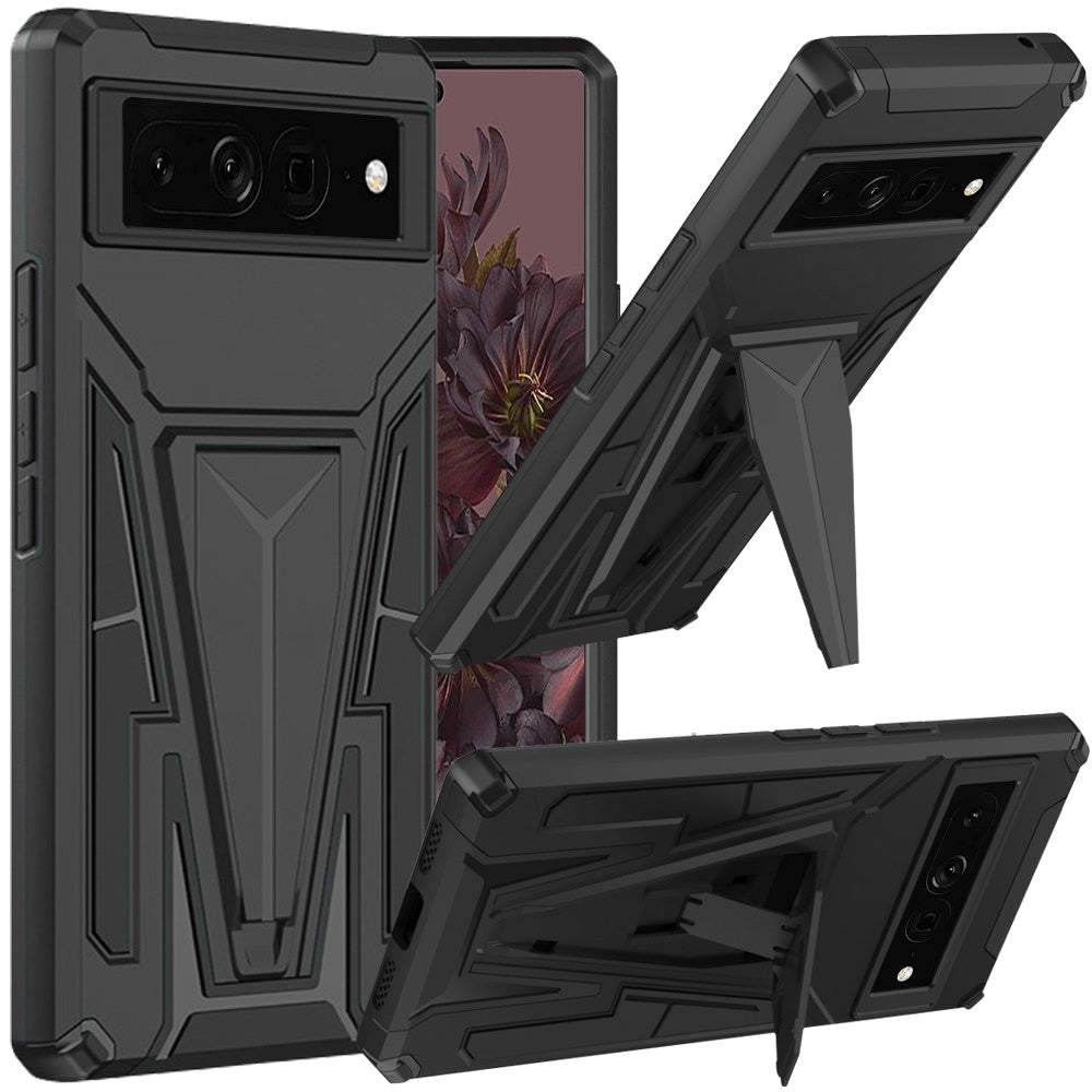 For Google Pixel 7 PRO (Triple Camera) Case Shockproof Kickstand Magnetic Hybrid