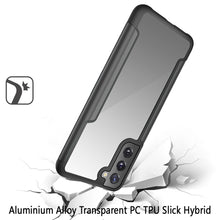 For Samsung Galaxy S22 Plus Aluminium Alloy Transparent PC TPU Slick Hybrid