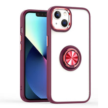 For iPhone 14 PRO Case Rugged Hybrid Cover with Matching Buttons Ring Stand