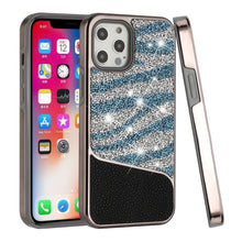 For iPhone 14 PRO Case Animal Print Design Bling Rhinestone Hybrid Fashion Cover