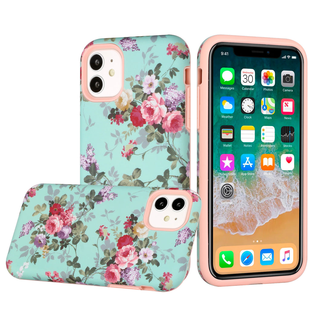 For iPhone 14 PRO MAX Case Bliss Floral Design Protective Hybrid Fashion Cover