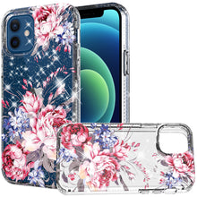 For iPhone 13 PRO Case Floral Glitter Design 2.5mm Protective Fashion Cover