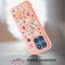 For Moto G 2025 Case Butterfly 3D Jewel Glitter Bling Cover + Tempered Glass