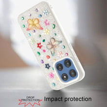 For Moto G 2025 Case Butterfly 3D Jewel Glitter Bling Cover + Tempered Glass