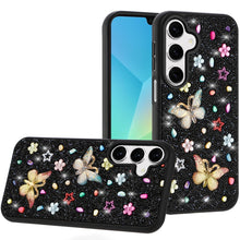 For Samsung A16 5G Case Butterfly 3D Jewel Glitter Bling Cover +Tempered Glass