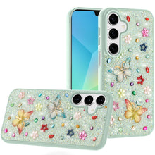 For Samsung A16 5G Case Butterfly 3D Jewel Glitter Bling Cover +Tempered Glass