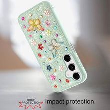 For Samsung A16 5G Case Butterfly 3D Jewel Glitter Bling Cover +Tempered Glass