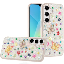 For Samsung A16 5G Case Butterfly 3D Jewel Glitter Bling Cover +Tempered Glass