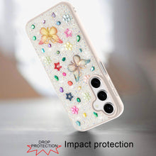 For Samsung A16 5G Case Butterfly 3D Jewel Glitter Bling Cover +Tempered Glass