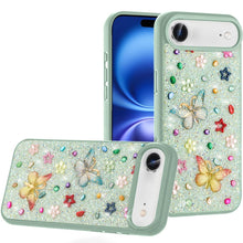 For iPhone Air Case Butterfly 3D Jewel Glitter Bling Phone Cover +Tempered Glass
